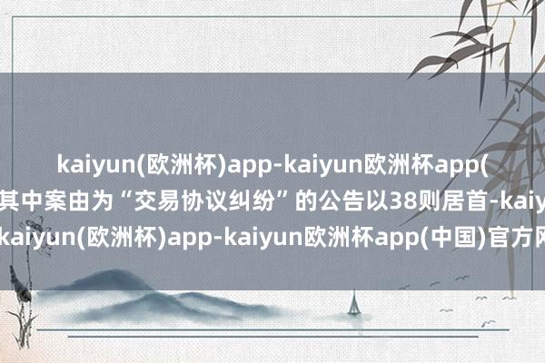 kaiyun(欧洲杯)app-kaiyun欧洲杯app(中国)官方网站-登录入口其中案由为“交易协议纠纷”的公告以38则居首-kaiyun(欧洲杯)app-kaiyun欧洲杯app(中国)官方网站-登录入口