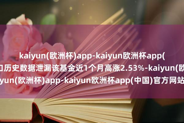 kaiyun(欧洲杯)app-kaiyun欧洲杯app(中国)官方网站-登录入口历史数据泄漏该基金近1个月高涨2.53%-kaiyun(欧洲杯)app-kaiyun欧洲杯app(中国)官方网站-登录入口
