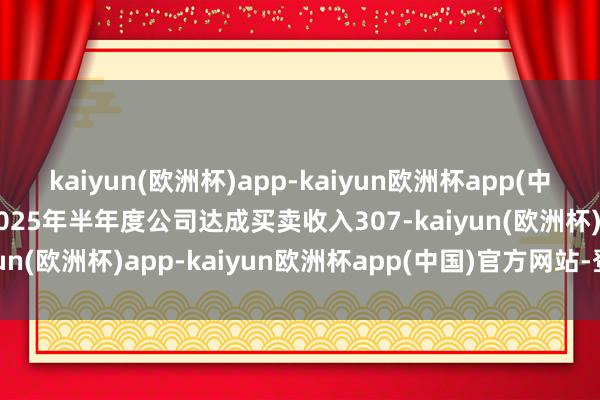 kaiyun(欧洲杯)app-kaiyun欧洲杯app(中国)官方网站-登录入口2025年半年度公司达成买卖收入307-kaiyun(欧洲杯)app-kaiyun欧洲杯app(中国)官方网站-登录入口